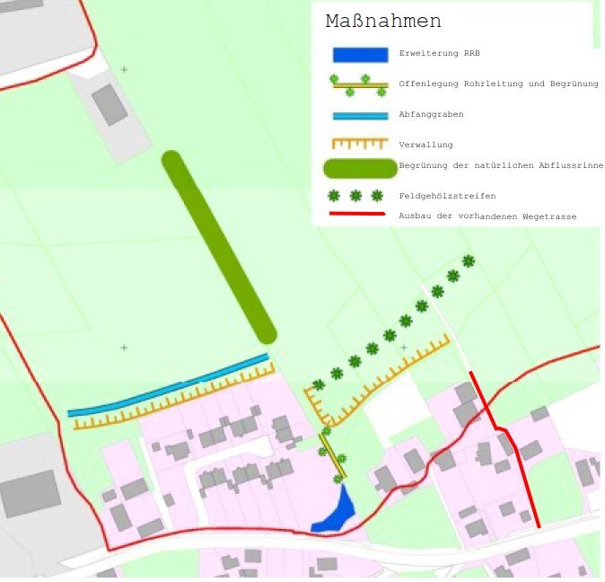 Karte mit eingezeichneter Maßnahme