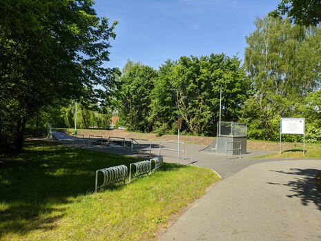 Blick auf den neuen Skatepark